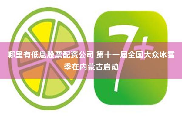 哪里有低息股票配资公司 第十一届全国大众冰雪季在内蒙古启动