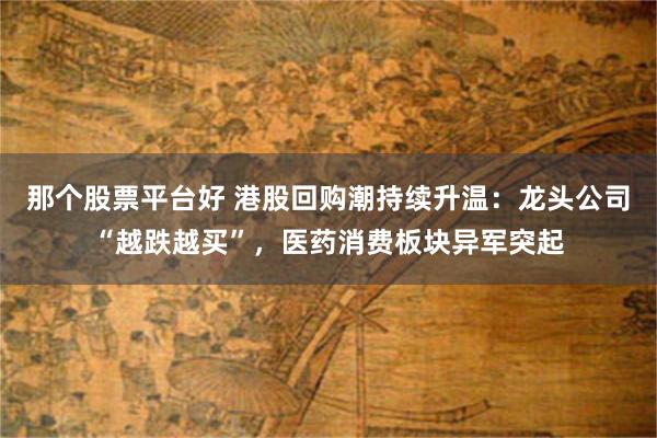那个股票平台好 港股回购潮持续升温：龙头公司“越跌越买”，医药消费板块异军突起