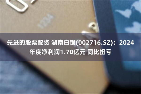 先进的股票配资 湖南白银(002716.SZ)：2024年度净利润1.70亿元 同比扭亏