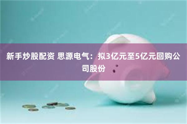 新手炒股配资 思源电气：拟3亿元至5亿元回购公司股份