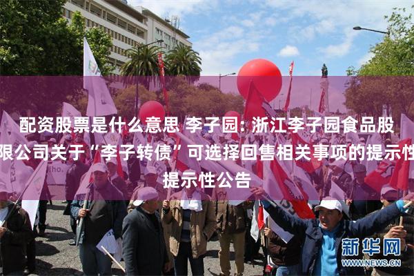 配资股票是什么意思 李子园: 浙江李子园食品股份有限公司关于“李子转债”可选择回售相关事项的提示性公告