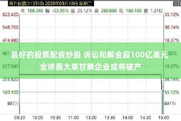 最好的股票配资炒股 诉讼和解金超100亿美元 全球最大草甘膦企业或将破产