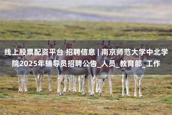 线上股票配资平台 招聘信息 | 南京师范大学中北学院2025年辅导员招聘公告_人员_教育部_工作